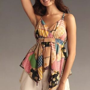 Anthropologie Pilcro Boho Patchwork Halter Tank • Small • MSRP $108